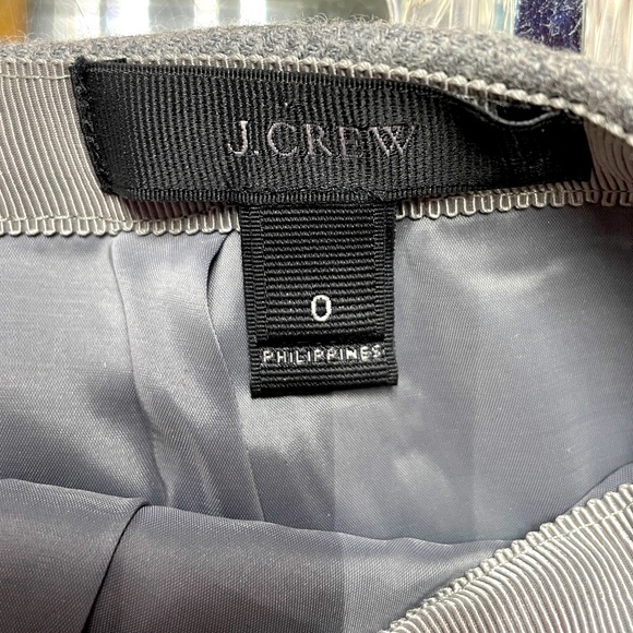 J. Crew Gray Pencil Wool  Skirt Front Zip Pockets Sz 0 - Picture 3 of 7